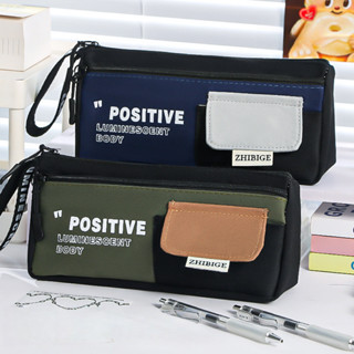  Hộp Bút Vải Canvas 2 Ngăn Cỡ Lớn Cho Nam Có Quai Cầm Kiểu Nhật Đựng 50 Bút Dùng Cho Trường & Văn Phòng 