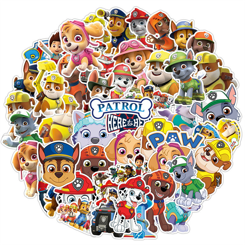 Paw Patrol Sticker - 50 CÁI Thiết kế hoạt hình, Lý tưởng cho máy tính xách tay, sổ lưu niệm, đàn Gui