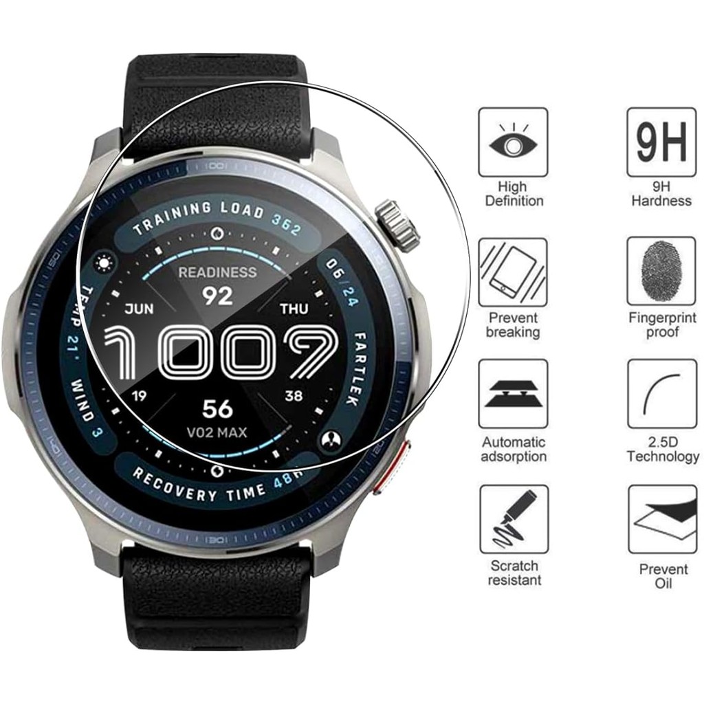 3 Miếng Bảo Vệ Màn Hình Cho Huami Amazfit Balance 2 Siêu Mỏng Chống Trầy Xước Kính Cường Lực Bảo Vệ 