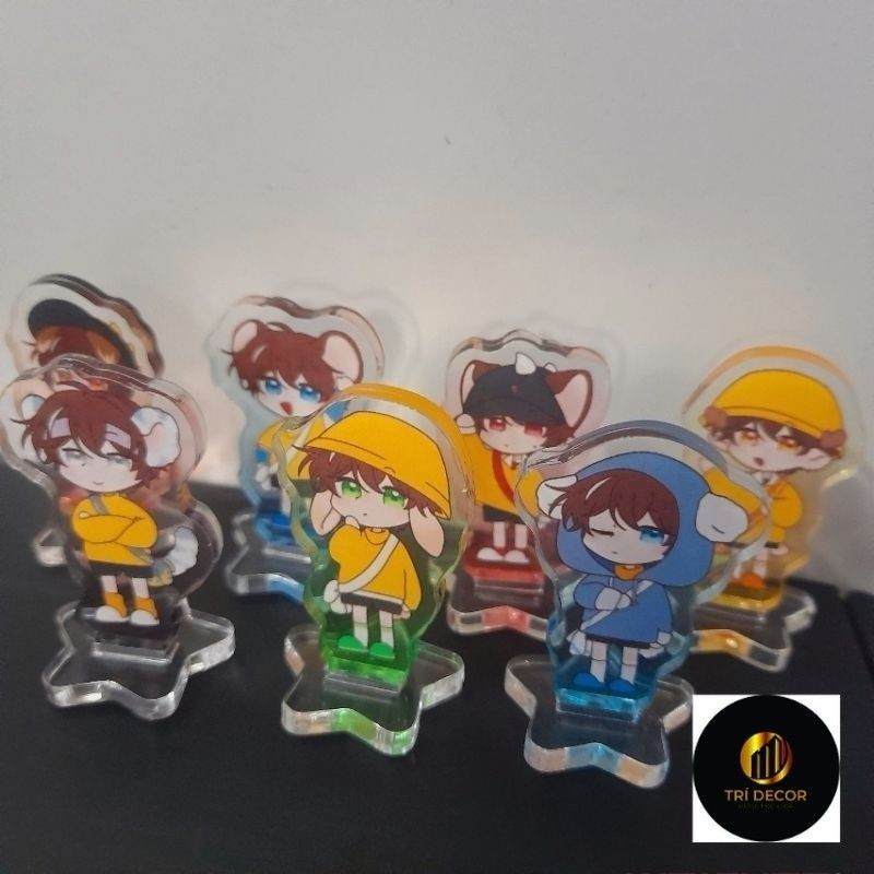 Boboiboy Mô hình standee hoạt hình 2 lớp 4cm kèm đế hình ngôi sao WrightZ