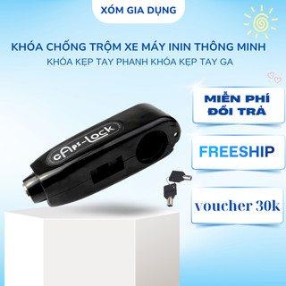 Khóa chống trộm xe máy ININ thông minh khóa kẹp tay phanh, khóa kẹp tay ga.