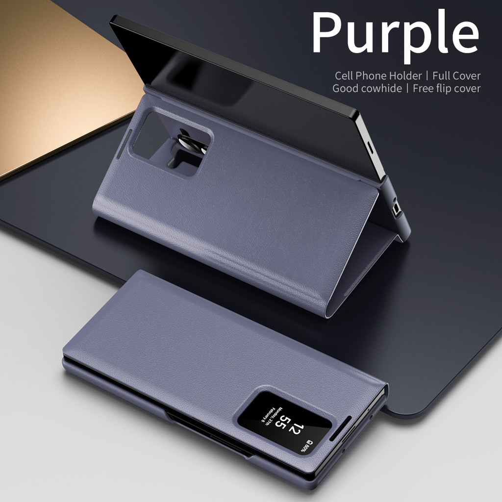 Business Sle Leather Card Pocke Case Cho Samsung Galaxy Z Fold 7 6 5 4 3 2 Fold7 Fold6 5G Smart Disp