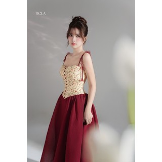  TIELA Đầm váy hoa đỏ-Claire Dress 