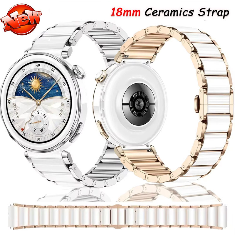 Dây đeo gốm 18mm cho Huawei Watch GT5 / 4 41mm / GT5 Pro 42mm Dây đeo cổ tay tinh tế Huawei Watch GT
