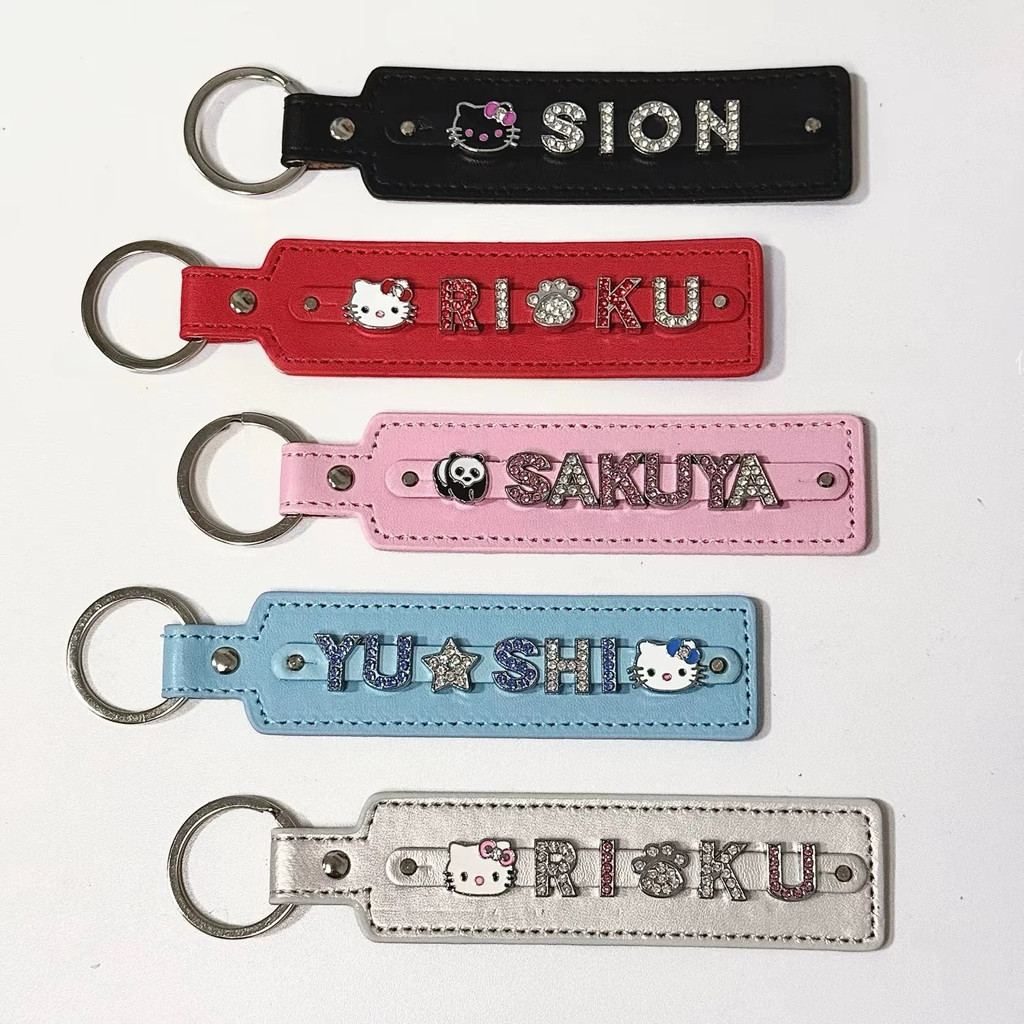 PU Tên Móc Khóa Tùy Chỉnh Y2K Thiết Kế Kinh Doanh Quà Tặng Kim Loại Móc Khóa Xe Mặt Dây Chuyền DIY