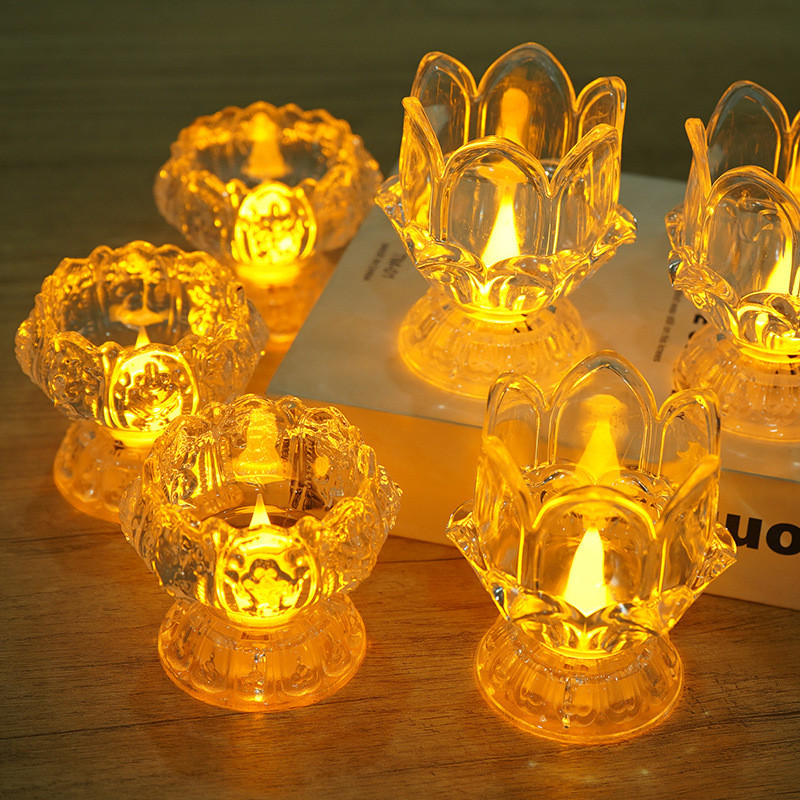 2025 Deepavali Vật phẩm trang trí vui vẻ Diwali Trang trí lễ hội Nến điện tử Deepavali Mô phỏng Pha 