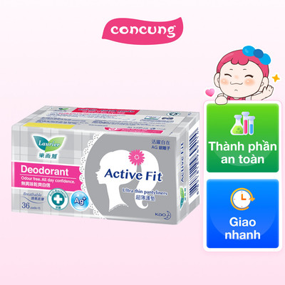 Laurier Active Fit Miếng Lót Hàng Ngày Khử Mùi - Kháng Khuẩn 36 miếng