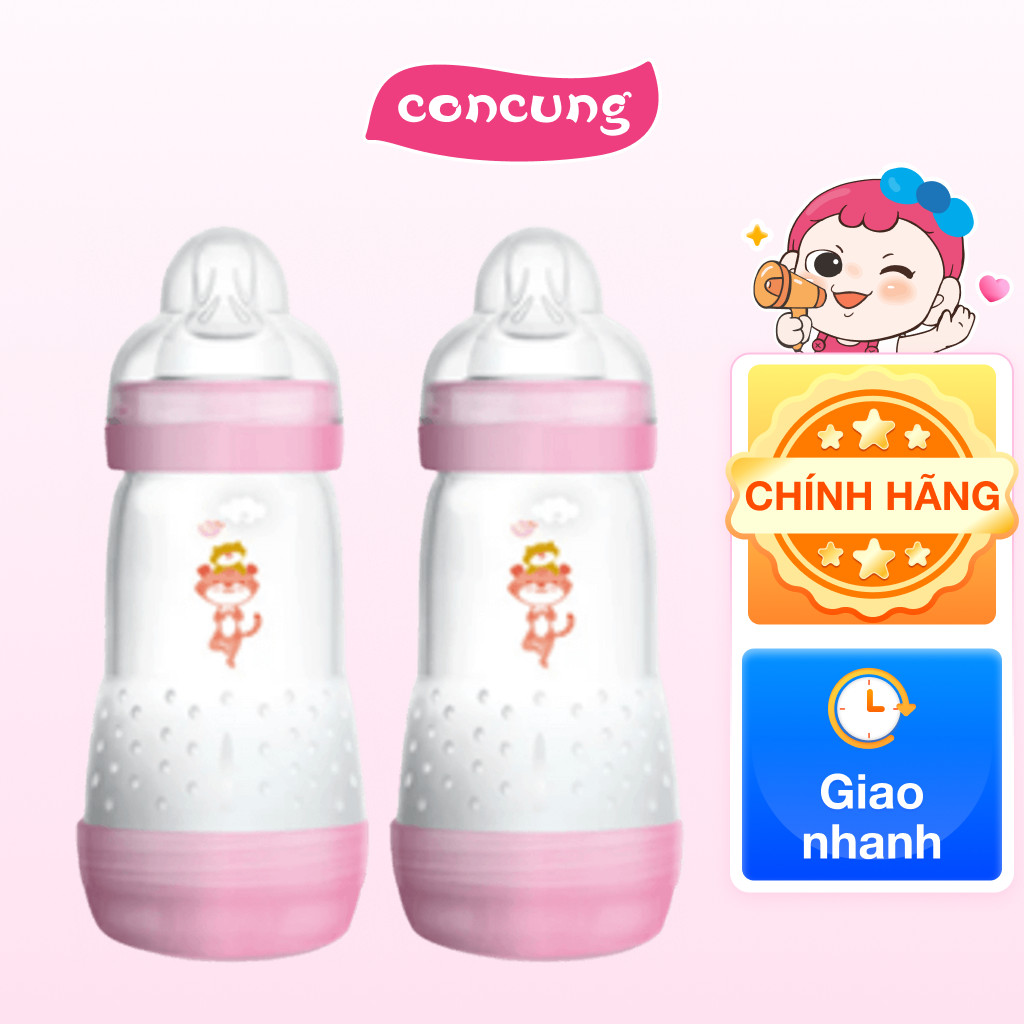 Combo 2 Bình sữa Mam Easy Start Anticolic 260ml - Hồng