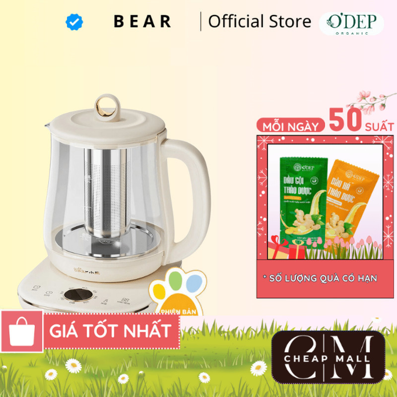 [Bản Quốc Tế] Ấm siêu tốc có lõi lọc Bear đun pha trà 1.5L 800W Chính hãng YSH-E15M1 - CHEAP CMO