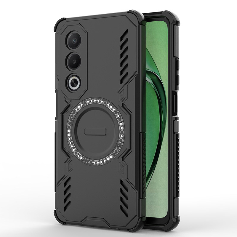 Dành cho OPPO A3 Pro 5G Luxury 4 Túi khí Hybrid Armor Vỏ cứng từ tính