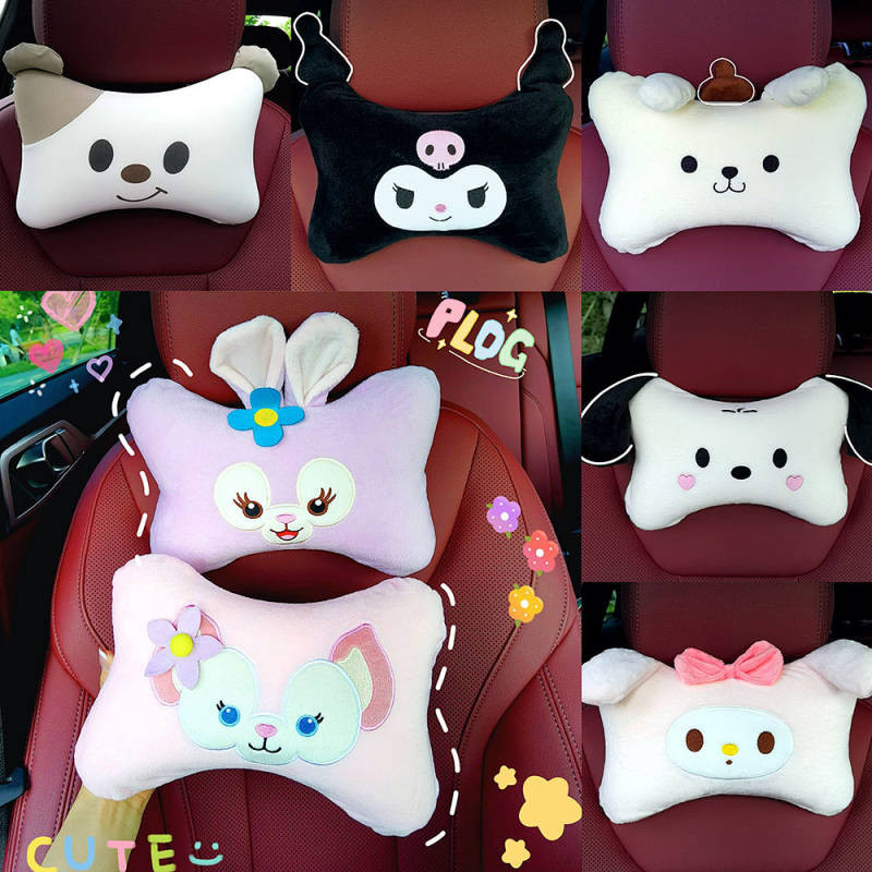 Slow Rebound Memory Foam Removable Automotive Headrest for Home and Car Cartoon Office Chair Pillow 