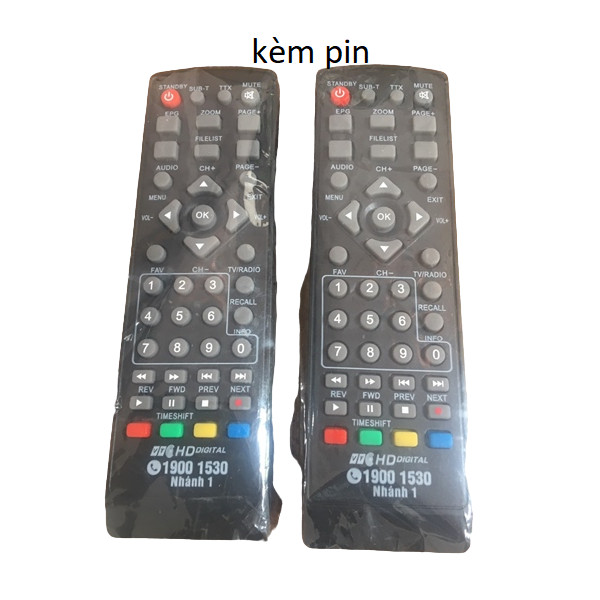 tay điều khiển remote từ xa đầu thu 19001530 nhánh 1 VTC HD digital-kèm pin-tay đầu bấm đầu thu 1900
