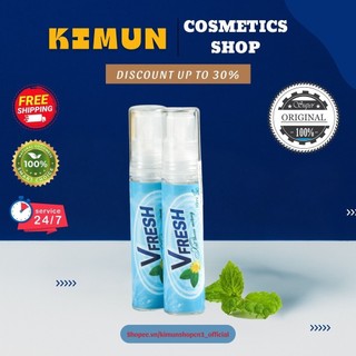 Xịt thơm miệng VFRESH, giúp khử mùi hôi miệng, khử độc Nicotin, hương bạc hà, thơm mát - 10ml/chai