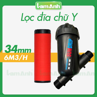 Lọc đĩa Sundrip chữ Y 34mm , Lọc đĩa chữ Y phi 34, Lọc nước tưới cây, lọc cặn rác thải dùng trong hệ thống tưới