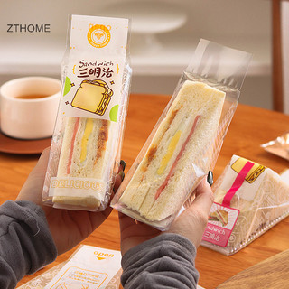 Zthome 100 Chiếc Sandwich Nhựa Bao Bì Trong Suốt Tam Giác Túi Cho Bánh Mì Mông Túi Sinh Nhật Trang Trí Tiệc Điều Trị HOT