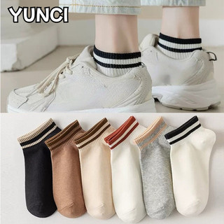 Vớ cổ thấp siêu mỏng thấm hút mồ hôi họa tiết kẻ sọc thời trang xuân thu cho nữ