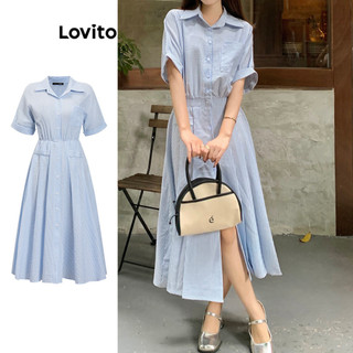 Lovito Đầm họa tiết sọc thông thường cho nữ L82AD137