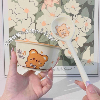 SET 2 chén sứ kèm 2 thìa gấu bear cute