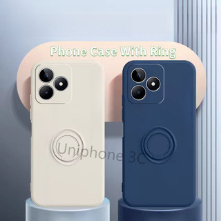 Ốp lưng khung realme C51 C53 C55 NOTE 50 11 5g 11 4G 11X Lquid Silicon Mềm Ốp Lưng Khóa Ngón Tay Giá Đỡ Vỏ Điện Thoại