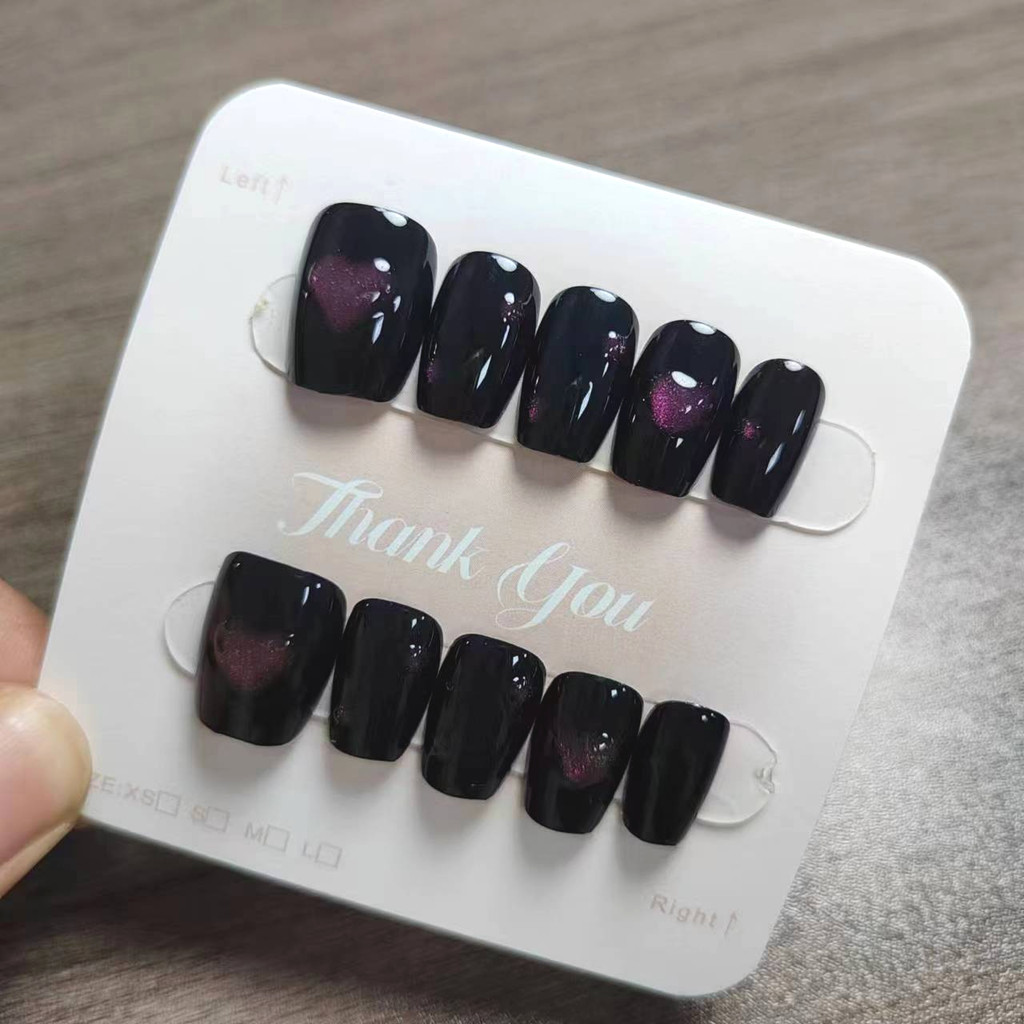 10 Chiếc Mắt Mèo Handmade Bấm Móng Tay Móng Tay Giả Có Keo Dán M126