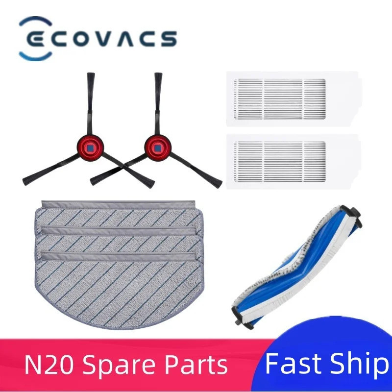 ECOVACS N20 Pro | Bộ phụ kiện máy hút bụi Robot N20 Bộ phụ tùng chính / bên Bàn chải, bộ lọc, lau nh