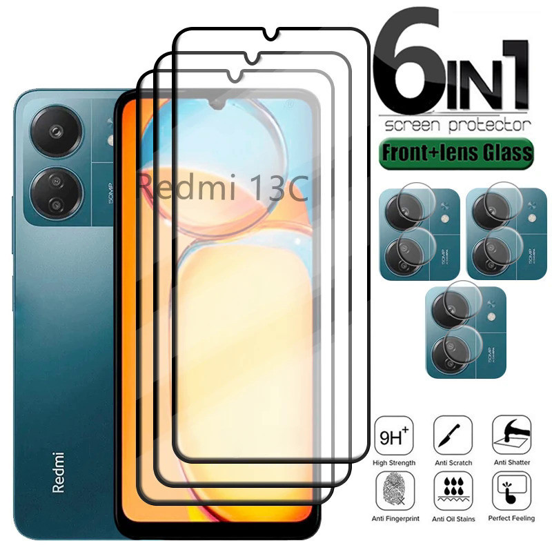 For Redmi 13C Glass Redmi 13C Tempered Glass Full Cover 9H Phone Film Screen Protector for Xiaomi Re