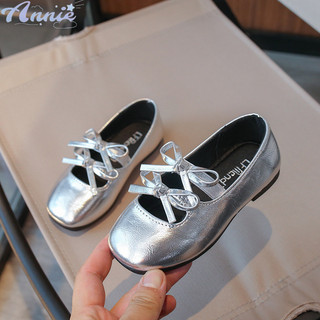 Annie Nơ nhỏ dễ thương Giày nhảy múa bé gái Đế mềm chống trượt Giày trẻ em Giày da trẻ em