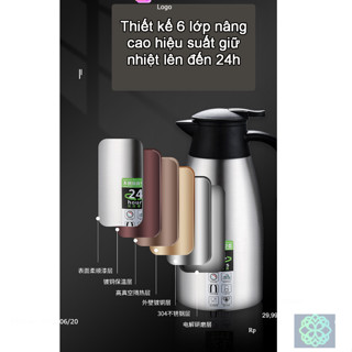 Bình nước giữ nhiệt 2 lít inox 304 Europan, bình ủ trà, ấm ủ, phích giữ nhiệt, bình giữ nhiệt cỡ lớn, ấm giữ nhiệt