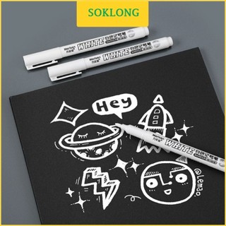 Bút marker sơn trắng viết nền đen ngòi 1mm B74, bút sơn mực trắng/ mực đen