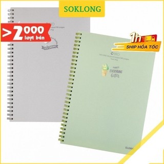 Vở caro 5x5 80 trang B5 Klong Ms 574 [Chọn Màu] gáy lò xo bìa nhựa Sổ KLONG VPPKlong giấy dày viết không lem