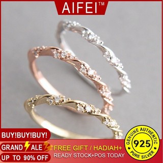 S925 Nhẫn mạ bạc vàng 18K khảm kim cương sang trọng dành cho nữ