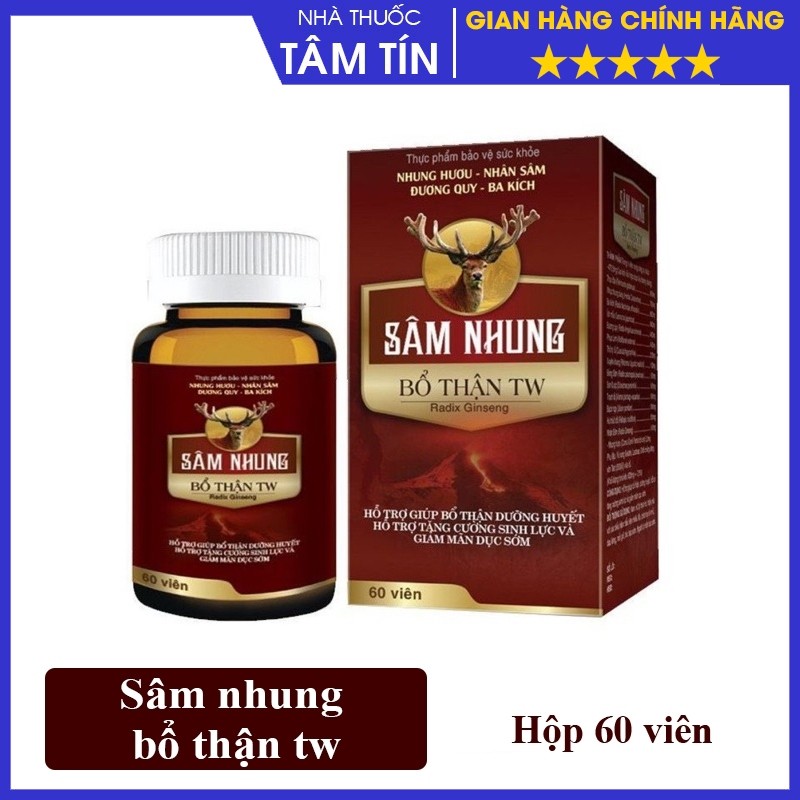 Sâm nhung bổ thận TW giúp hỗ trợ giảm đau lưng mỏi gối, tiểu nhiều lần, tăng cường sinh lí