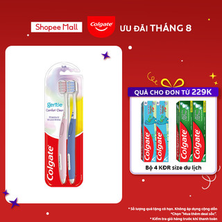 Bộ 2 Bàn chải Colgate Gentle Comfort Clean lông chải 2 tầng chải sạch dịu nhẹ