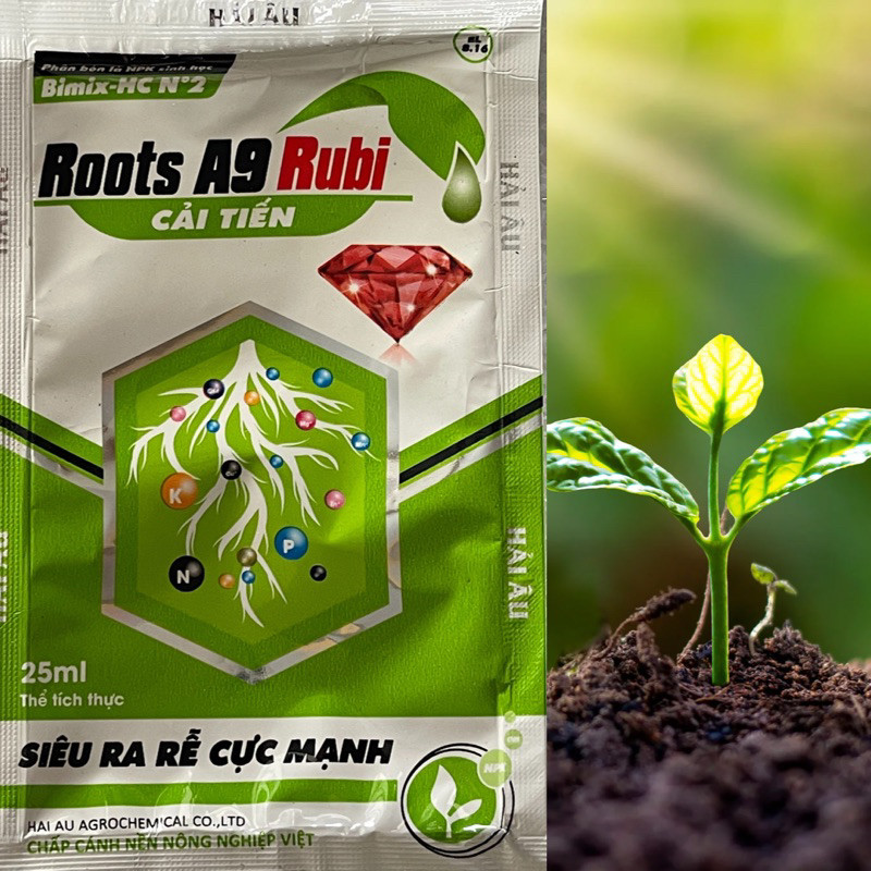 Kích rễ Roots A9 Ruby (25ml) - Siêu ra rễ cực mạnh, giải độc hữu cơ, giúp hạt nảy mầm, kích chồi, xa