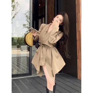 Áo khoác Kaki mùa thu đông Áo khoác gió khí chất nữ Áo khoác thông thường cao cấp