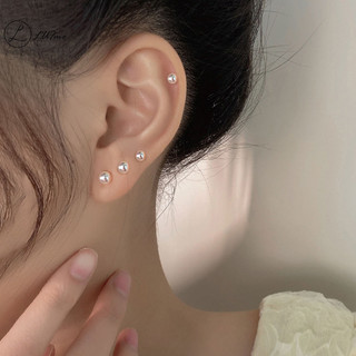 Luimo 4 / 5 / 6mm 3 Cặp Bông Tai Sụn Ngọc Trai Tròn Tai Ốc Xoắn Vít Mặt Sau Bông Tai Bông Trang Sức Bộ Quà Tặng Đáng Yêu * Bán Chạy