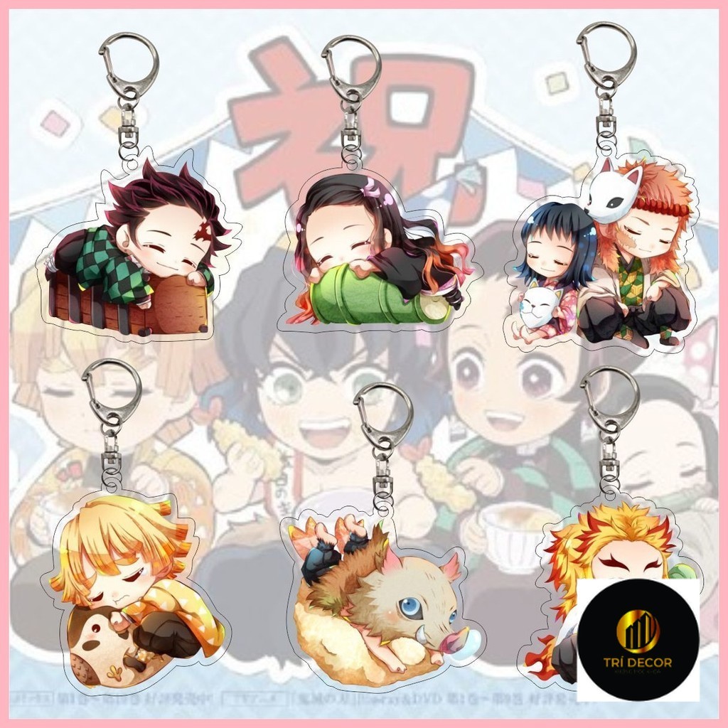 Móc Khóa Demon Slayer Tanjiro Muichirou Q Phiên Bản Demon Slayer Acrylic Móc Khóa Cổng Bếp Tanjiro N