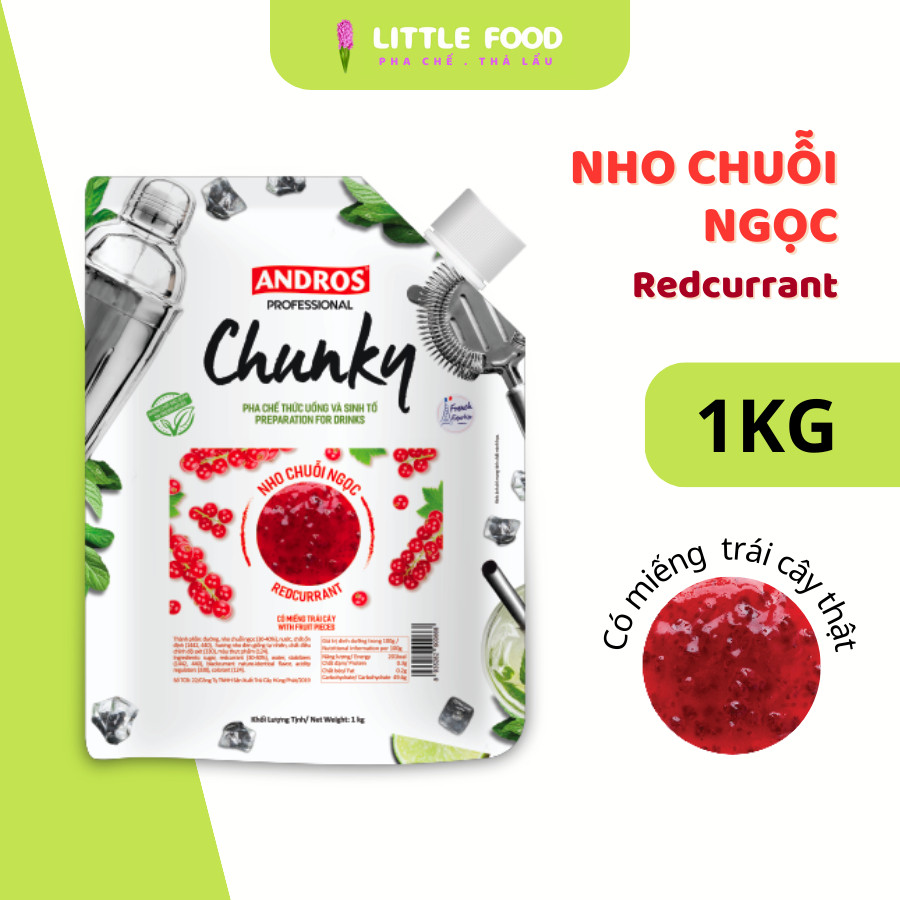 Mứt trái cây Chunky Andros - Vị Nho Chuỗi Ngọc