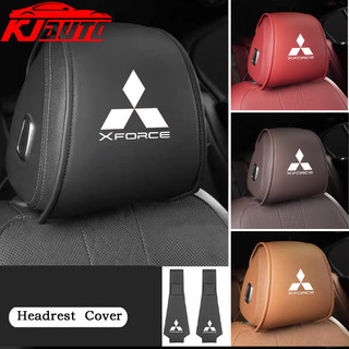 1 / 2 Chiếc Mitsubishi X Force Xforce Da Ghế Ô Tô Tựa Đầu Vỏ Bảo Vệ Phụ Kiện Nội Thất RalliArt