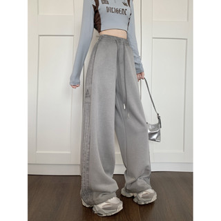  Suxi Retro Sọc Thu Đông Mới Thời Trang Đơn Giản Rời Thể Thao Cao Cấp Quần Thẳng Nữ 241012 