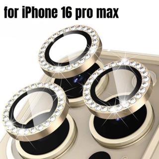 Kim Cương Vòng Kim Loại Bảo Vệ Ống Kính Máy Ảnh Cho iPhone 16 15 14 Pro Max Plus Kính Ống Kính Cho iPhone16pro iPhone15