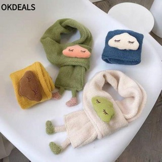  Okdeals Khăn quàng cổ trẻ em Phim hoạt hình Mây dày ấm áp cho bé Khăn choàng cổ quấn cổ dệt kim Khăn quàng cổ mùa thu đông 