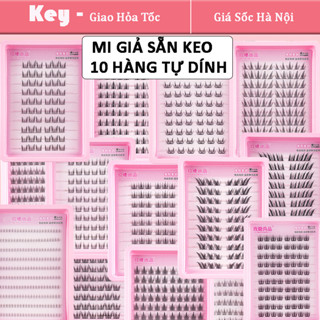 Lông Mi giả cụm 10 hàng tự dính sẵn keo chân mi có thể tái sử dụng