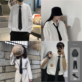 Dây buộc màu đen có thể điều chỉnh cho nam nữ Đồng phục đi học phong cách đại học Màu trơn Cổ điển