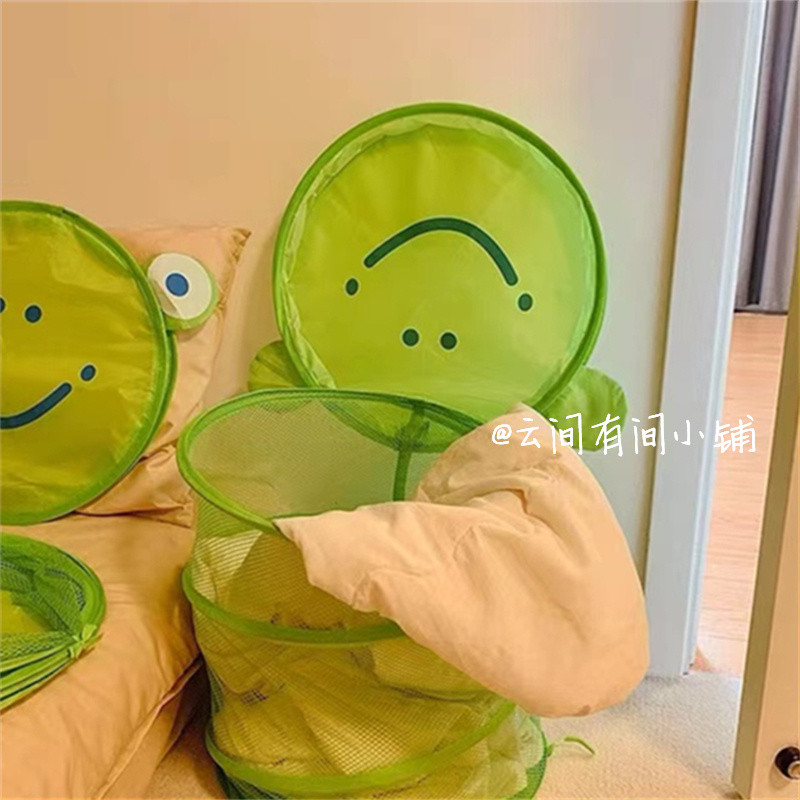 Premium Selection#Clothes Storage Basket Little Frog Dirty Clothes Household Multi-Functional Storag