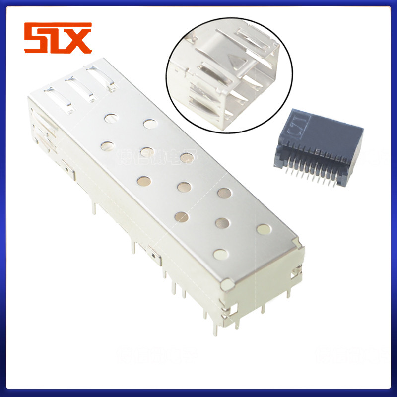 Đầu nối lồng SFP Tấm chắn hàn 1 * 1 Vỏ SFP + Ghế mô-đun sợi quang ghế SFP