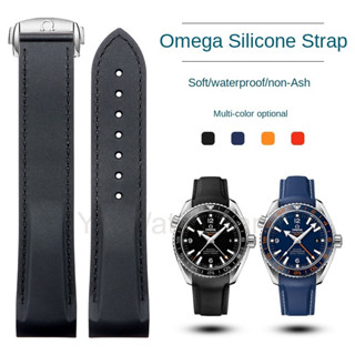  Dây đeo silicon cao su 18   19   20   22mm cho vòng đeo tay đồng hồ Omega Seamaster mới 300 Speedmaster Planet Ocean 600 Quarter Dây đeo đồng hồ thể thao chống nước mềm mại 