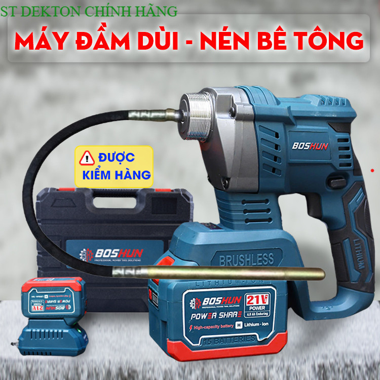 [CHÍNH HÃNG] Máy Đầm Dùi Bê Tông Pin Boshun BS-DG35BL - Chuyên Đầm Dùi, Nén Bê Tông STORE DEKTON