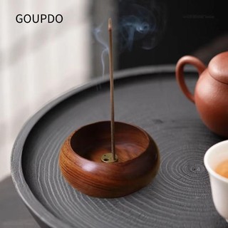 GOUPDO Mini Hương Giá Đỡ, Bát Loại Hương Gỗ Hồng Lư Dính, Mùi Gỗ Bền Thơm 4 Lỗ Bát Hình Lư Hương Trang Trí Nhà Cửa