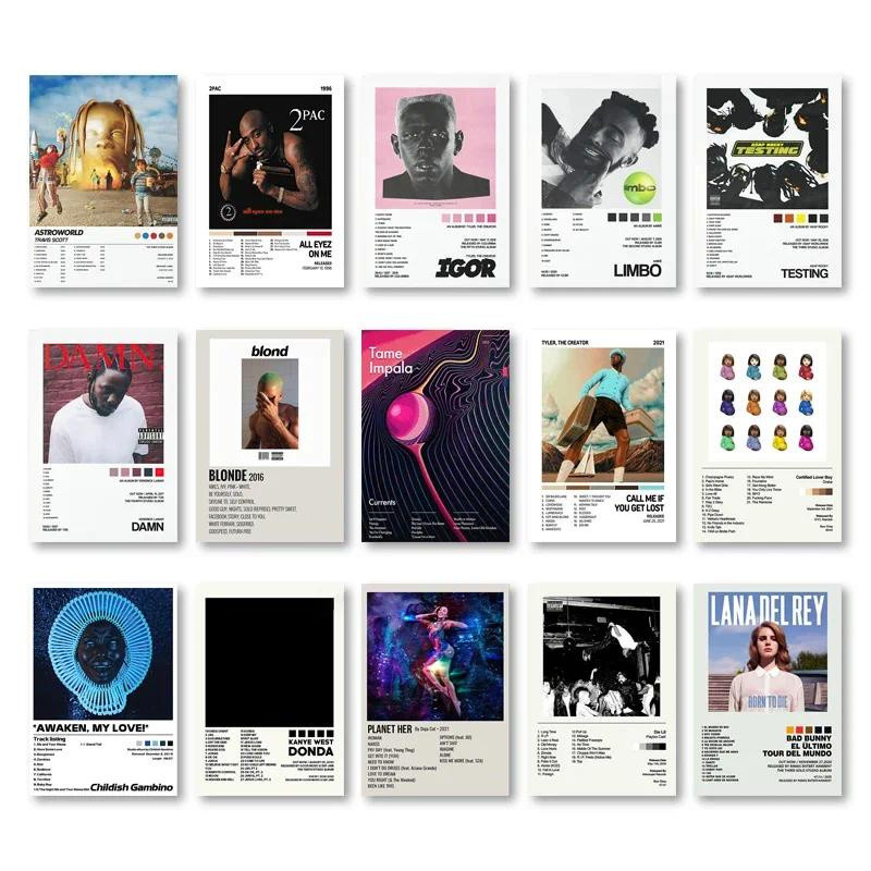 Bìa Album Poster Rapper 2Pac Travis Scott Hiphop Ca Sĩ Canvas Tranh Treo Tường Nghệ Thuật Phòng Tran